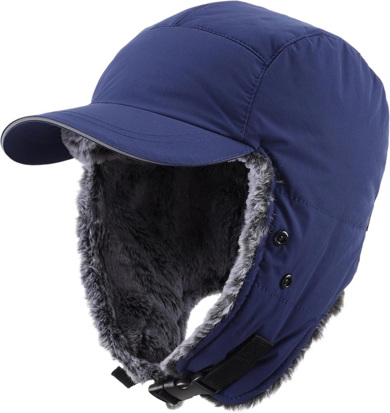 Connectyle Trapper Hat for Men Women Faux Fur Winter Hat with Ear Flaps Water-Resistant Hunting Hats Ushanka Skiing Cap - Image 2